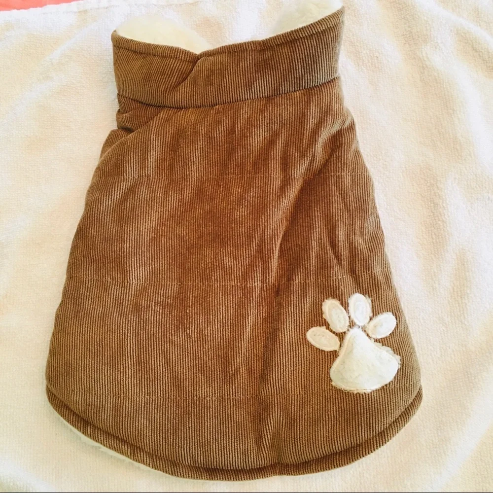 Dog jacket corduroy Size SMALL IN TAN COLOR!!